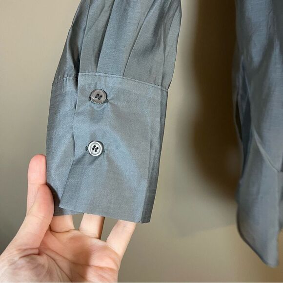 ✨ Two Twin Style Gray Sheer Long Sleeve Top Large - Picture 10 of 14